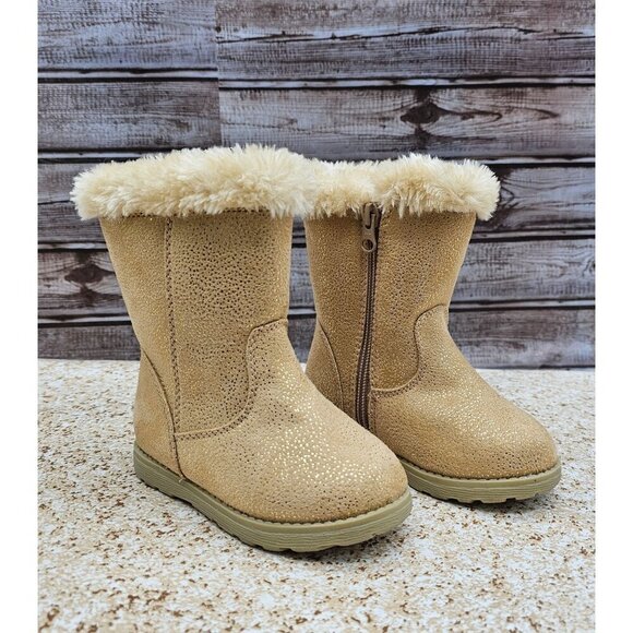 Cat & Jack Katrina Fleece Girl's Winter Zipper Boots Size 7 - Picture 1 of 8